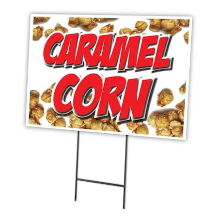 Caramel Corn Yard Sign & Stake Outdoor Plastic Coroplast Window